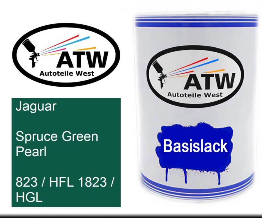 Jaguar, Spruce Green Pearl, 823 / HFL 1823 / HGL: 500ml Lackdose, von ATW Autoteile West.